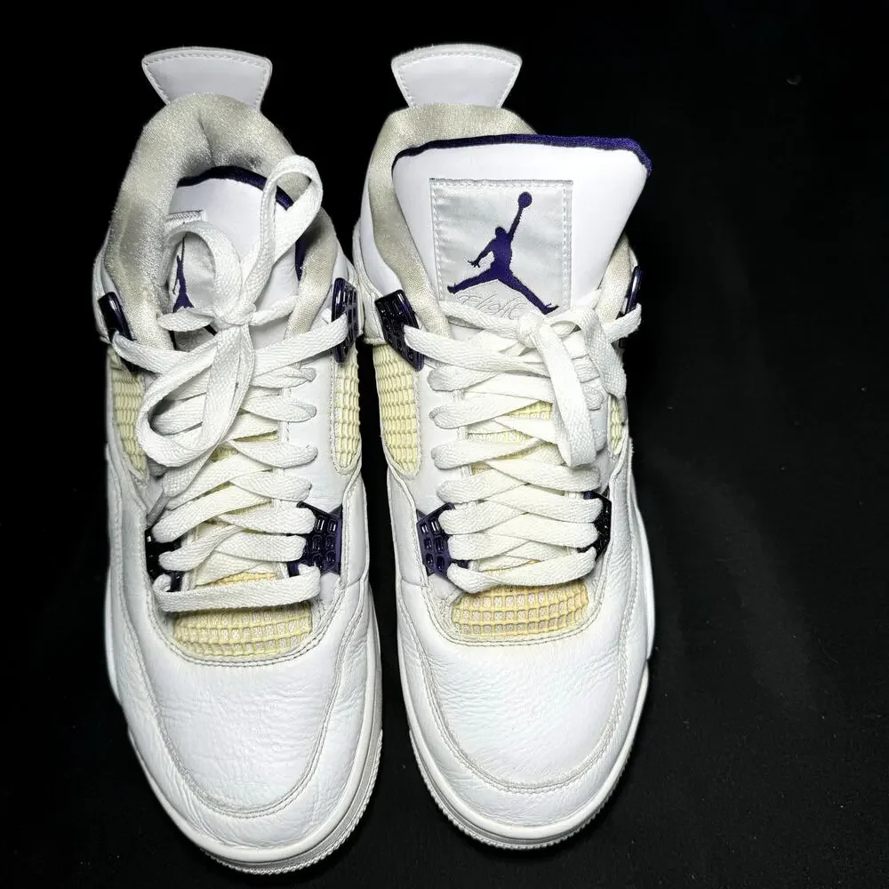 Size 9 - Nike Air Jordan 4 Retro Purple Metallic Men's Shoes